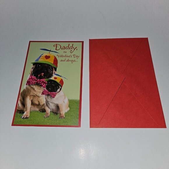 3 Valentine's Day Greeting Card Lot Dog Pug Dalmatian (2) Grandparents (1) Daddy - Picture 5 of 7